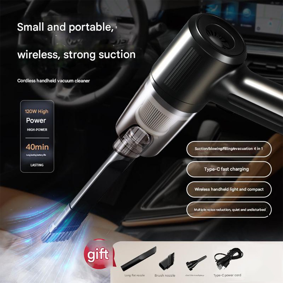 š„Top Seller-Wireless Handheld Car Vacuum Cleaner